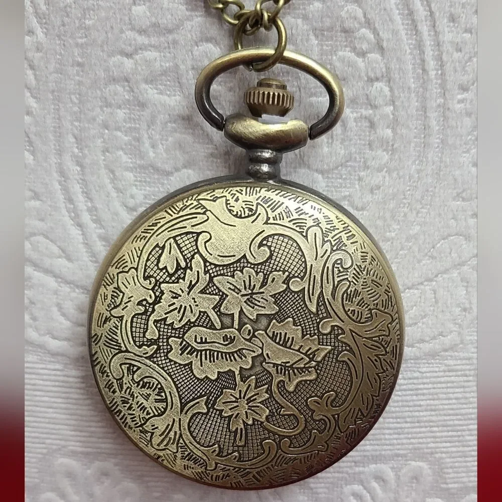 Dad Pocket Watch Antique Bronze Quartz Chain Father’s Day Gift Vintage Style